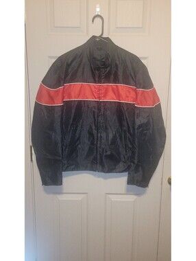 Hot Leathers Black and Red Nylon Jacket Size Large